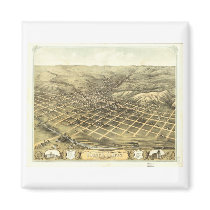 Council Bluffs Iowa in 1868 Refrigerator Magnets