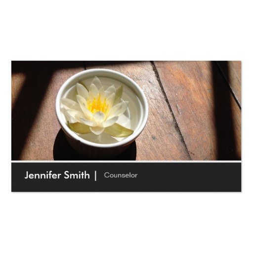 Counselor - Elegant Water Lily Appointment Business Cards (front side)