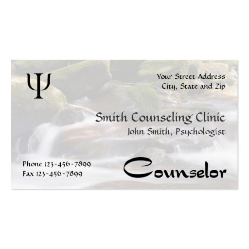 Counselor Psychologist Mental Health Business Card (front side)