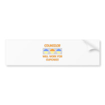 Counselor ... Will Work For Cupcakes bumper stickers