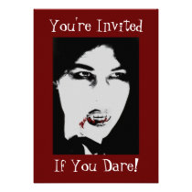 Count Dracula Halloween Vampire Dinner Invitation
