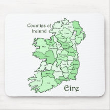 Counties of Ireland Map Mousepad