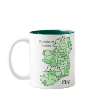 Counties of Ireland Map Mugs