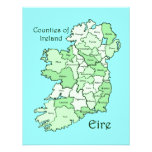 Counties of Ireland Map Personalized Announcement