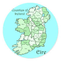 Counties of Ireland Map Stickers