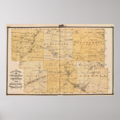 MAP OF POCAHONTAS, CHEROKEE, IDA, BUENA VISTA, CALHOUN, AND SAC COUNTIES [Iowa] Alfred T. Andreas