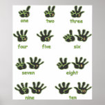 counting hands (numbers & words) for kids Poster posters