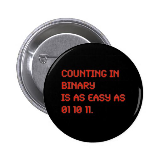 Counting in Binary Pinback Button