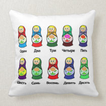 Counting Russian Nesting Dolls (matroshka) Pillow