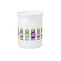 Counting Russian Nesting Dolls  (matroshka) Pitchers pitcher
