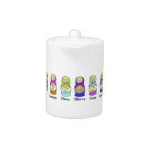 Counting Russian Nesting Dolls  (matroshka) teapot