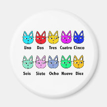 Counting Spanish Cats Refrigerator Magnets