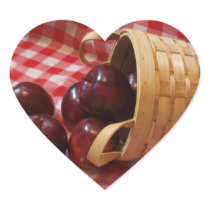 Country Apples Heart Stickers
