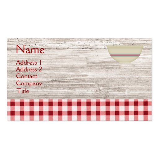 Country Baking Business Card (front side)