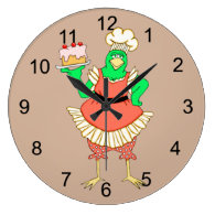 Country Baking Chicken Round Wall Clock
