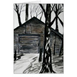 country barn historic vintage art greeting card