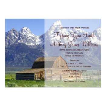 Country Barn Rocky Mountain Wedding Invitations