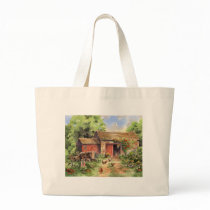 "Country Barn" Rustic Barnyard Scene Bag