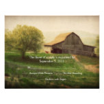 Country Barn Vintage Wedding RSVP Custom Invitation