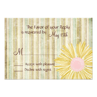Country Barn Wood Daisy Rustic Wedding RSVP Cards