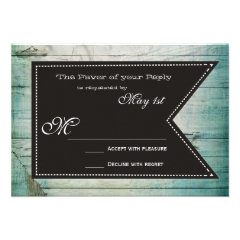 Country Barn Wood Rustic Wedding RSVP Cards