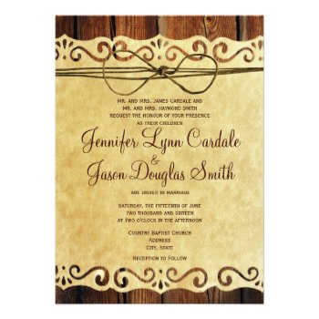 Country Barn Wood Vintage Paper Wedding Invitation