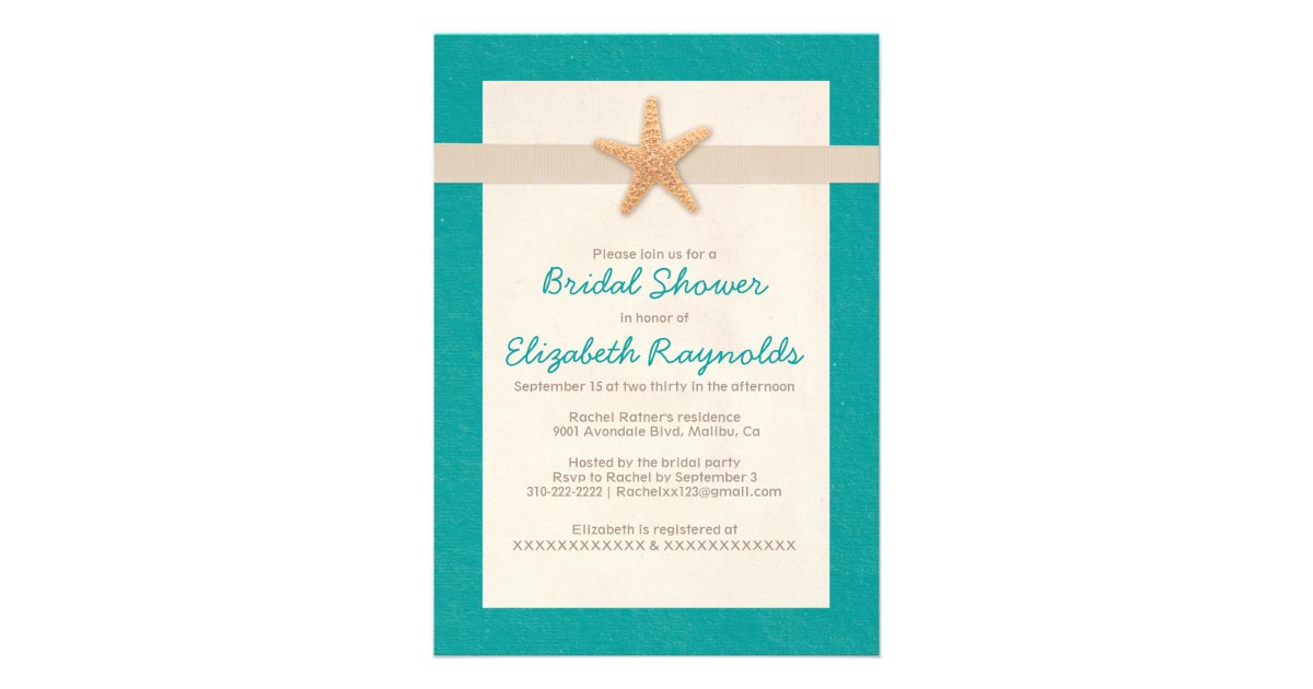 Country Beach Destination Bridal Shower Invitation