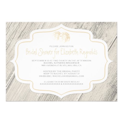 Country Beach Sand Dollar Bridal Shower Invitation