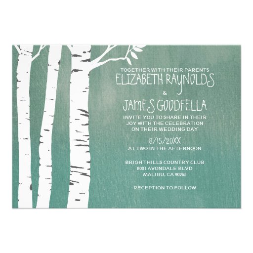 Country Birch Tree Wedding Invitations