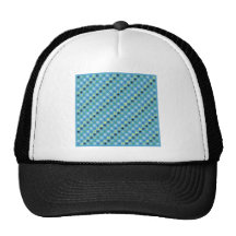 COUNTRY BLUE STRIPES PATTERN FLORAL DOTS TEXTURES HAT