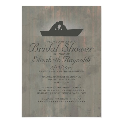 Country Boat Bridal Shower Invitations