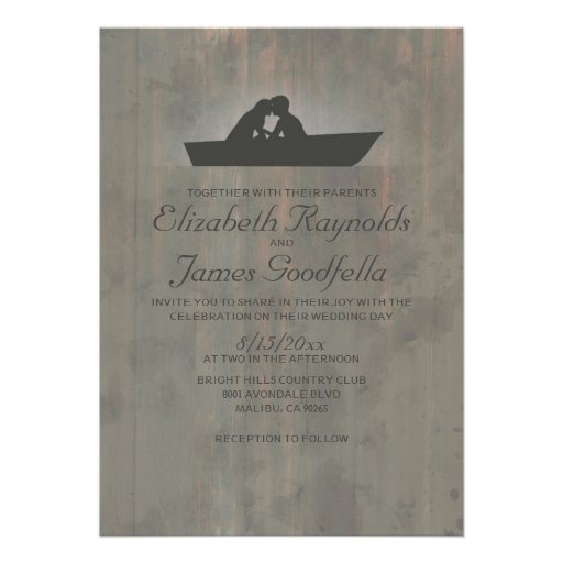 Country Boat Wedding Invitations