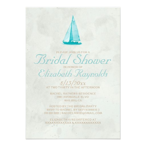 Country Boats Bridal Shower Invitations