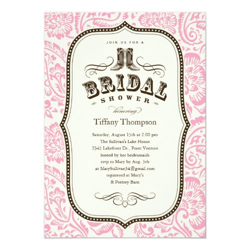 country bridal shower invitations