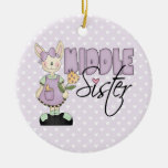 Country Bunny Middle Sister (violet) Christmas Tree Ornament