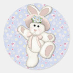 Country Bunny Round Sticker