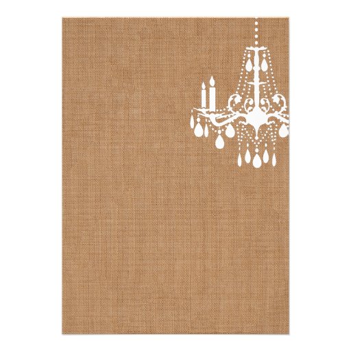 Country Burlap Chandelier Rehearsal Dinner Invite