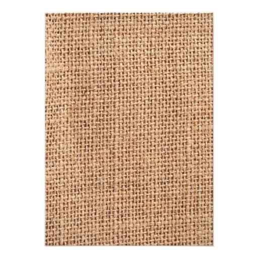 Country Burlap Print Red Rustic Wedding Invitation