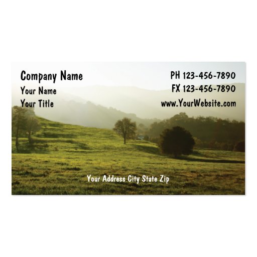 Country Business Card (front side)