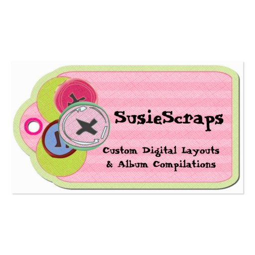 Country Buttons Scrapbooking Tag Business Card (front side)