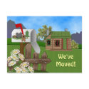 Country Cabin Moving announcement Notice postcards by RanchLady Country Cabin Moving announcement Notice postcards