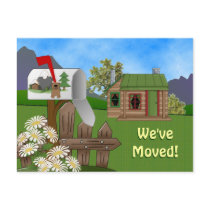 Country Cabin Moving announcement Notice postcards