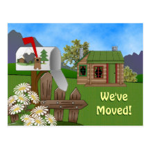 Country Cabin Moving announcement Notice Postcard