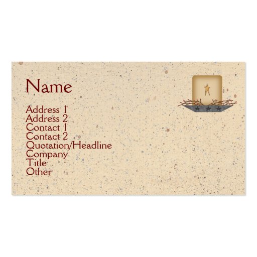 Country Candle Business Card (front side)