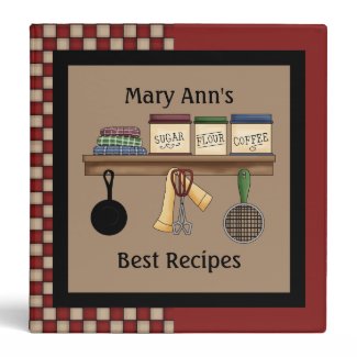 Country Check Recipe Binder