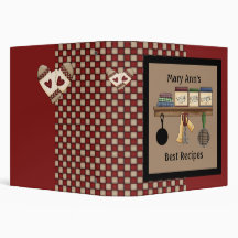 Country Check Recipe Binder