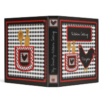 Country Checkered Kitchen Cooking Binders
