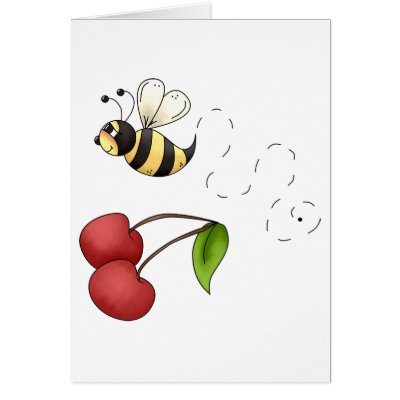 Country Cherries · Bee & Cherries Card by CSCountryCuties