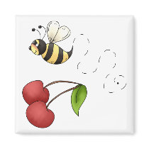 Country Cherries · Bee & Cherries Magnets