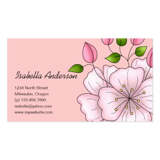 Country Cherries · Cherry Blossom Cluster Business Card Templates (front side)